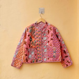 Boho Cotton Quilted Jacket, Reversible