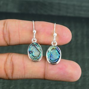 Abalone Shell Earrings Sterling Silver