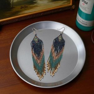 Tassel Earrings Boho Vintage Glass Bead Women